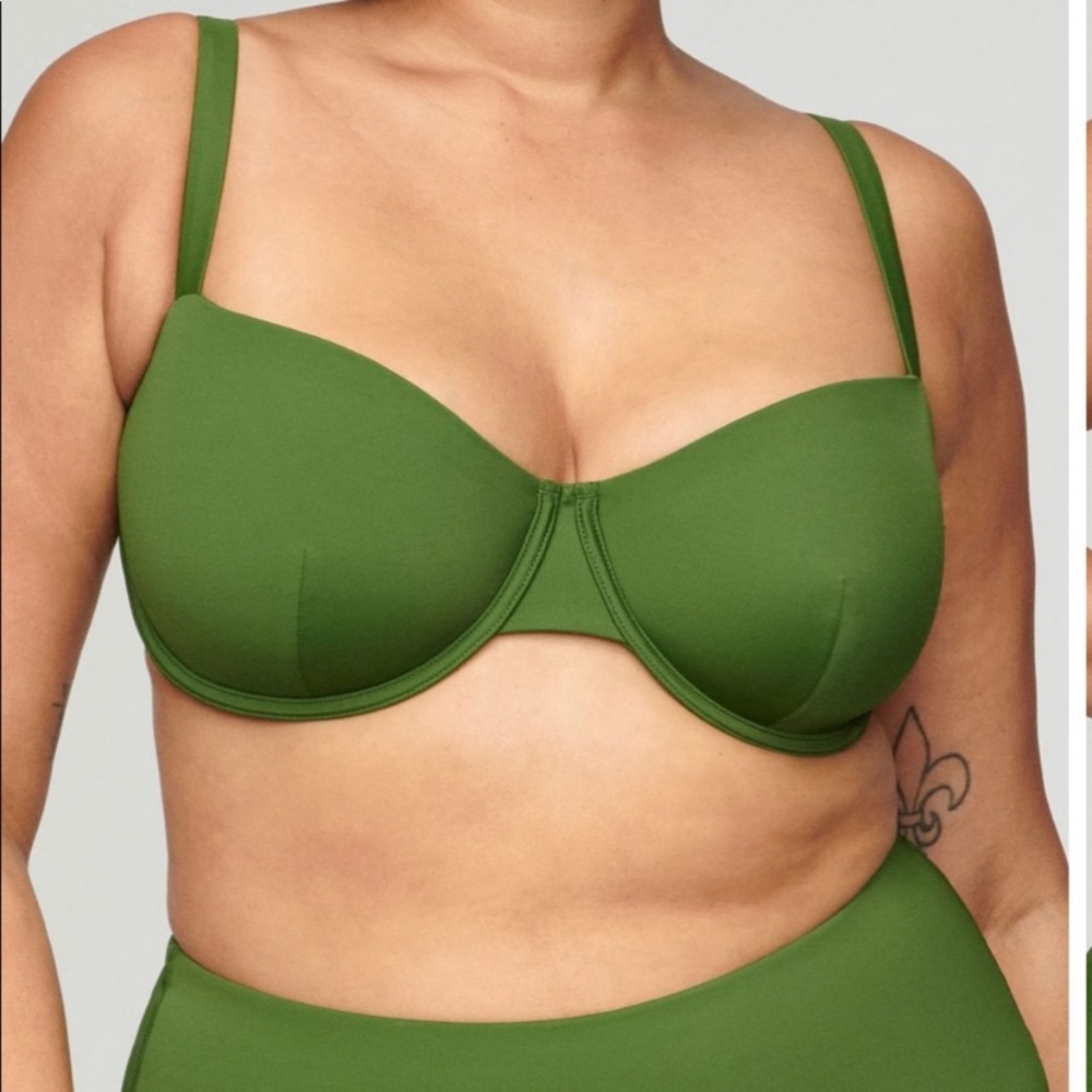 CUUP limited edition swim bikini top in seaweed